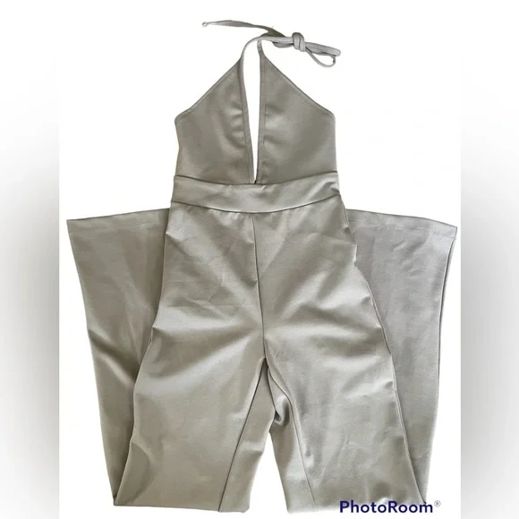 SLNGHR jumpsuit pale lavender size XS halter top - Picture 2 of 10